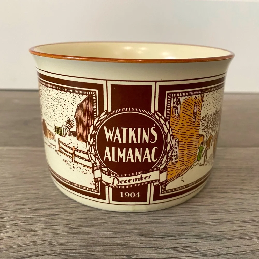 Vintage 1980s Watkins Almanac French onion soup bowl - Picture 1 of 2